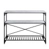 Jakob Kitchen Island; Black & Concrete Finish AC00272