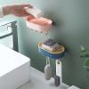 Creative Draining Soap Box with Hook Household Double-Layer Punch-free Wall-Mounted Creative Soap Holder Bathroom Soap Holder