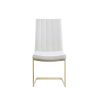 Dining Chairs Set of 2; Modern White Side Dining Room Chairs; Kitchen Chairs with Velvet Upolstered Seat High Back and Sturdy Gold Legs; Chairs for Di