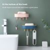 Creative Draining Soap Box with Hook Household Double-Layer Punch-free Wall-Mounted Creative Soap Holder Bathroom Soap Holder