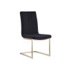 Dining Chairs Set of 2; Modern Black Side Dining Room Chairs; Kitchen Chairs with Velvet Upolstered Seat High Back and Sturdy Gold Legs; Chairs for Di