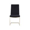 Dining Chairs Set of 2; Modern Black Side Dining Room Chairs; Kitchen Chairs with Velvet Upolstered Seat High Back and Sturdy Gold Legs; Chairs for Di