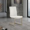 Dining Chairs Set of 2; Modern White Side Dining Room Chairs; Kitchen Chairs with Velvet Upolstered Seat High Back and Sturdy Gold Legs; Chairs for Di