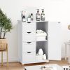 4 Drawers Bathroom Storage Cabinet; White