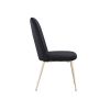 Mid Century Velvet Upholstered Dining Chair with Metal Legs for Kitchen; Dining; Living; Guest; Bed Room Side Chair; Set of 2; Black