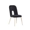 Mid Century Velvet Upholstered Dining Chair with Metal Legs for Kitchen; Dining; Living; Guest; Bed Room Side Chair; Set of 2; Black