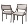 TREXM Retro Wood Dining Chairs Set of 2; Upholstered Chairs with Solid Wood Legs and Frame for Kitchen; Living Room; Dining Room (Gray)