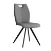 Modern Middle Ages Grey Dining Chairs Set of 2; Office chair. Living Room Armless Accent PU Leather Chairs for Home;  Kitchen;  Cafe;  Office; Dresser