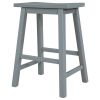 TOPMAX Farmhouse Rustic 2-piece Counter Height Wood Kitchen Dining Stools for Small Places; Gray