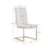 Dining Chairs Set of 2; Modern White Side Dining Room Chairs; Kitchen Chairs with Velvet Upolstered Seat High Back and Sturdy Gold Legs; Chairs for Di