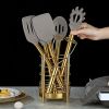 Gold 38 Pieces Silicone Kitchen Utensils Set With Sturdy Stainless Steel Utensil Holder