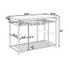 TOPMAX Counter Height Kitchen Dining Room Kitchen Island Prep Table with Glass Racks; Kitchen Rack with Large Worktop; Console Table for Living Room;