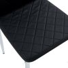 Grid Shaped Armless High Back Dining Chair; 2-Piece Set; Office Chair. Applicable to Dining Room; Living Room; Kitchen and Office.Black Chair and Elec