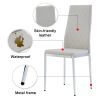 Grid Shaped Armless High Back Dining Chair; 2-Piece Set; Office Chair. Applicable to Dining Room; Living Room; Kitchen and Office.Grey Chair and Elect