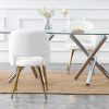 Modern Dining Chairs; Teddy Velvet Accent Chair; Living Room Leisure Chairs; Upholstered Side Chair with Golden Metal Legs for Dining Room Kitchen Van