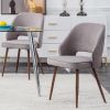 Modern Dining Chairs; Linen Accent Chair; Living Room Leisure Chairs; Upholstered Side Chair with Metal Legs for Dining Room Kitchen Vanity Patio Club