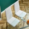 Grid Shaped Armless High Back Dining Chair; 2-Piece Set; Office Chair. Applicable to Dining Room; Living Room; Kitchen and Office.White Chair and Elec