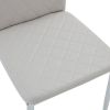 Grid Shaped Armless High Back Dining Chair; 2-Piece Set; Office Chair. Applicable to Dining Room; Living Room; Kitchen and Office.Grey Chair and Elect