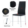 Grid Shaped Armless High Back Dining Chair; 2-Piece Set; Office Chair. Applicable to Dining Room; Living Room; Kitchen and Office.Black Chair and Elec