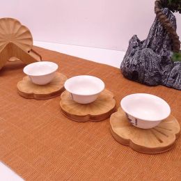 Bamboo Coaster Chinese Wooden Set Bracket (Option: Log Color-Multi Specification)