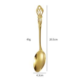 Stainless Steel Cutlery Spoon West Dinnerware Set Gold Plated (Option: Golden spoon)