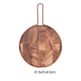 Solid wood steak cutting fruit bread tray cutting board (Option: Circular B)