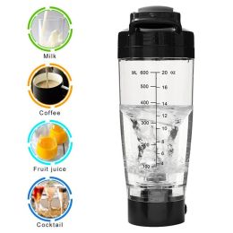 600ML Electric Protein  Mixer Shaker Bottle Vortex Cup Portable Blender Drink UK (Option: New)