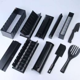 Sushi Machine Sushi Tools Cooking Tools Seaweed Sushi Roll (Option: 10 PCs Set Black With Blade-Black Regular Color)