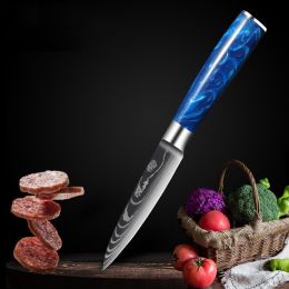 Stainless Steel Chef Knife With Blue Resin Handle (Option: Blue-3.5inch peel knife)