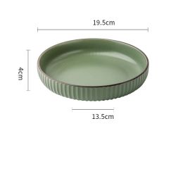 Vintage Ceramic Stir-fry Plate Salad Plate Slightly Concealer (Color: Green)