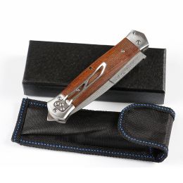 Handmade VG10 Damascus Steel Pocket Folding Hunting Knife For Men, EDC Gift Knife With Wenge Handle (Option: A)