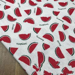 Household Cloth Cotton Hemp Blend Fabric Garden Style Magnolia (Option: Watermelon-4m)