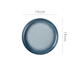 Home Creative Retro High-grade Ceramic Pasta Steak Western Food Plate (Option: 7.5inches Thick dot blue)