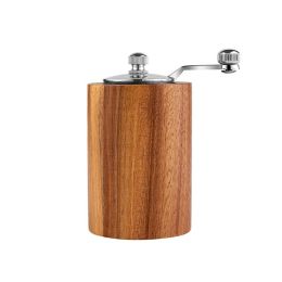 Wood Prickly Ash Black Pepper Mill Household Sea Salt Pepper Grinding Bottle (Color: Brown)