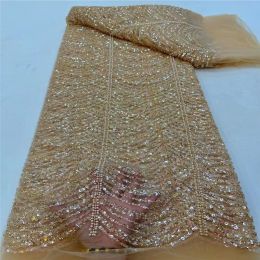 Wave Line Bead Tube Sequin Wedding Dress Lace Embroidery Lining (Option: 7style-Solid Color-5 Yards)