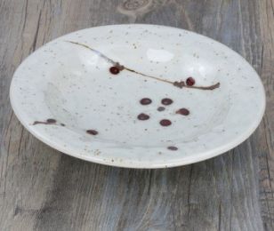 Retro Ceramic Plate Plate Cooking Sushi Thorn Home Use (Option: Proud snow red plum)