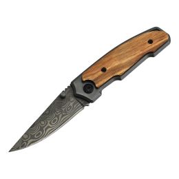 Outdoor Small Folding Knife Forging Steel Camping Fruit Knife (Option: Zebra pattern)