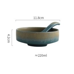 Creative Ceramic Household Conical High Bowl Salad Plate (Option: 4.5inch Malachite green suit)