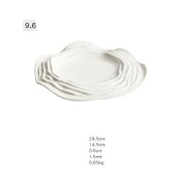 Plate Ceramic Hotel Tableware Western Steak Pasta Plate Customized (Option: 9.6Wavy Round style)