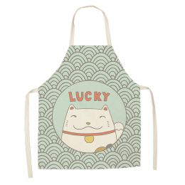 Cartoon Cat Digital Printing Sleeveless Apron (Option: W02311-68x55cm)