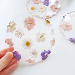 Dried Flower Coaster Acrylic Heat Proof Mat Resin (Option: Morris Garden Coaster)