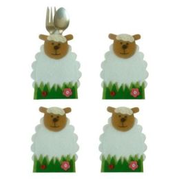 Easter Lamb Knife And Fork Bag Tableware Set 4 Pieces For One Set (Option: 13X9CM4 Pieces Are A Set)