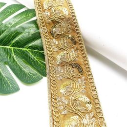 Gold Thread Stranded Rope Embroidery Ribbon (Option: Yellow 5cm-Golden Yellow-100 Yards Can Be Customized)