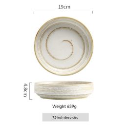 Painted Quaint Canteen Ceramic Rice Bowl (Option: Deep Plates Rice Cups)