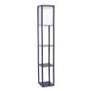 Floor Lamp Etagere Organizer Storage Shelf with Linen Shade