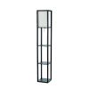 Floor Lamp Etagere Organizer Storage Shelf with Linen Shade