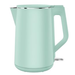 Electric Kettle 1.5L; 100% Stainless Steel Interior Double Wall Electric Tea Kettle; 1500W Cool Touch Water Boiler; BPA-Free with Auto Shut-Off & Boil (Color: Green)