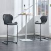 Bar chair modern design for dining and kitchen barstool with metal legs set of 4 (Grey)