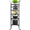 6-Tier Cookware Stand; Carbon Steel Multi-Layer Pot Rack; 61.2-inch Cookware Shelf; Matt Cookware Storage Tower; Unassembled Kitchen Corner Shelf Rack