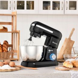 4.8 Qt 8-speed Electric Food Mixer with Dough Hook Beater (Color: Black)